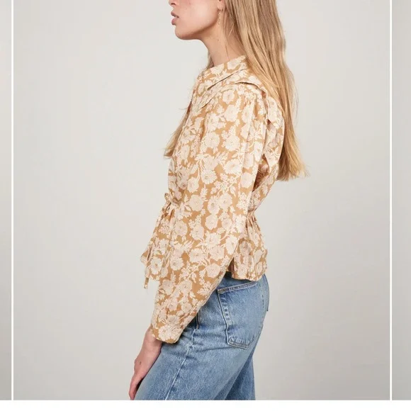the great
the stream top - oat wild brush floral Floral Button-Up Blouse - Picture 5 of 10
